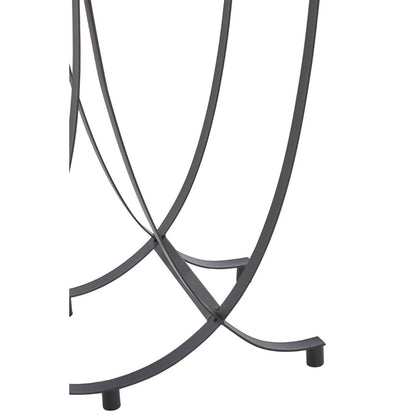 Bath Black Console Table with Grey Glass Top