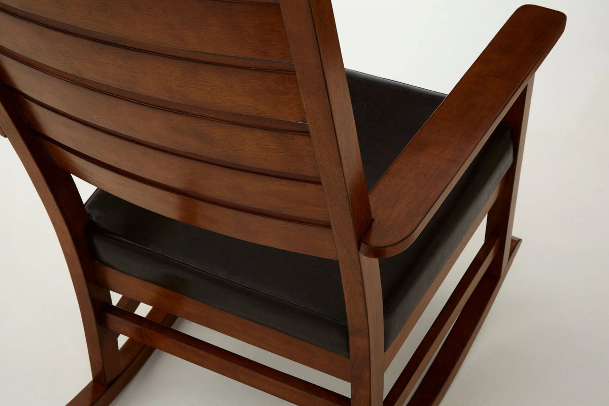 Blandford Brown Leather Effect Rocking Chair