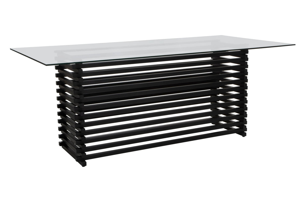 Valencia Rectangular Glass Dining Table #colour_black