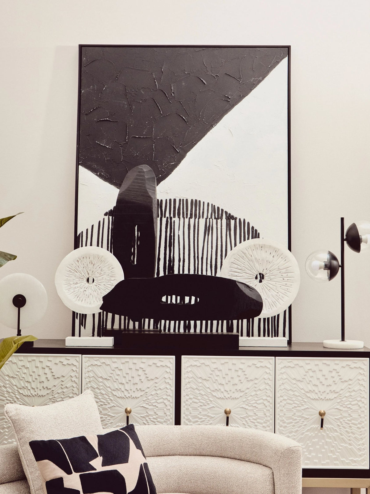 Cambridge Black and White Four Door Sideboard