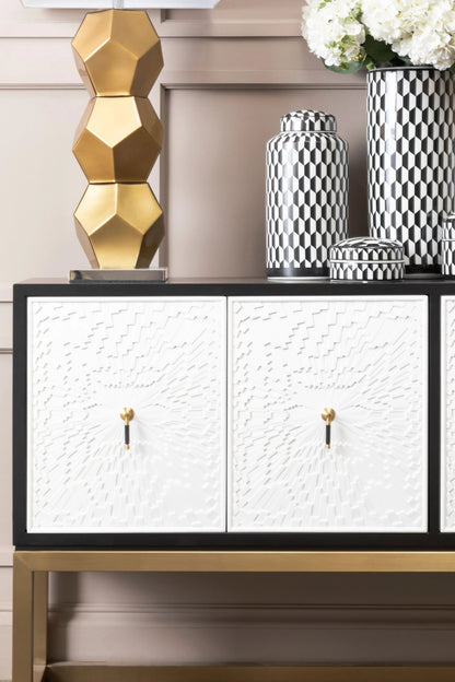 Cambridge Black and White Four Door Sideboard