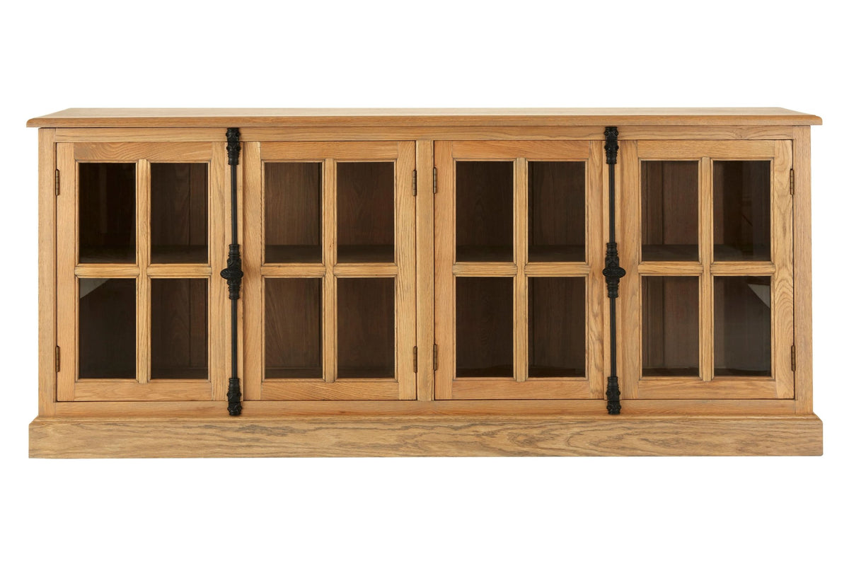 Cannes Oak Wood Sideboard with Washed Grey Finish