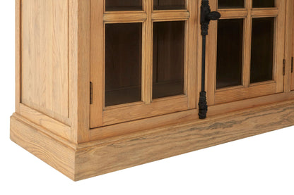 Cannes Oak Wood Sideboard with Washed Grey Finish