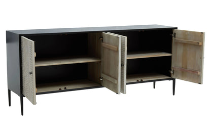 Chester Grey Wash Recycled Pine Wood 4 Door Sideboard