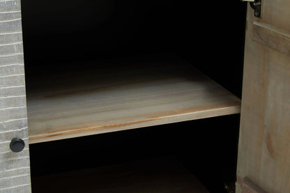 Chester Grey Wash Recycled Pine Wood 4 Door Sideboard