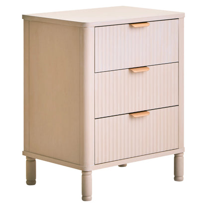 Savoy Reed Detail Taupe Three Drawer Wooden Chest