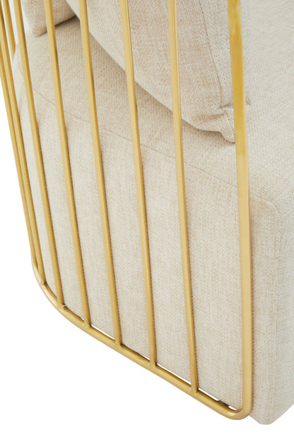 Devon Fabric and Gold Frame Seat Sofa 