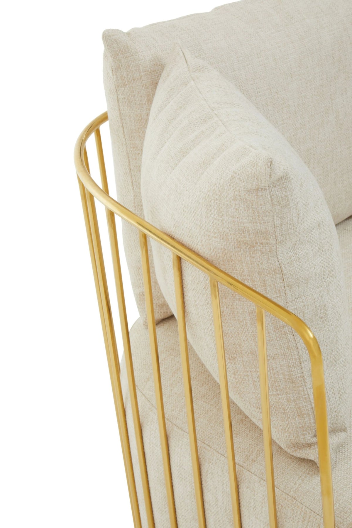Devon Fabric and Gold Frame Seat Sofa #colour_natural