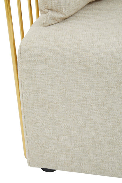 Devon Fabric and Gold Frame Seat Sofa 