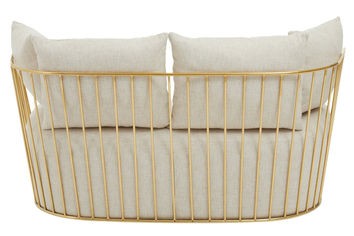 Devon Fabric and Gold Frame Seat Sofa 
