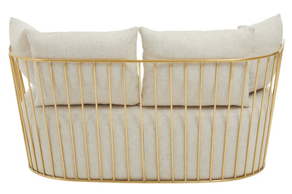 Devon Fabric and Gold Frame Seat Sofa 
