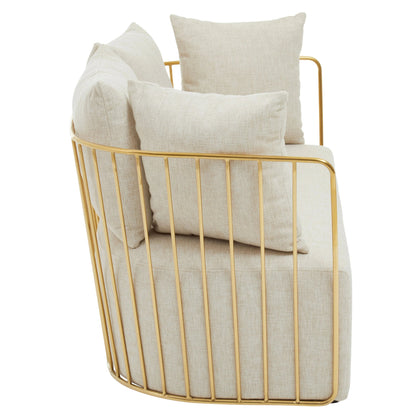 Devon Fabric and Gold Frame Seat Sofa 