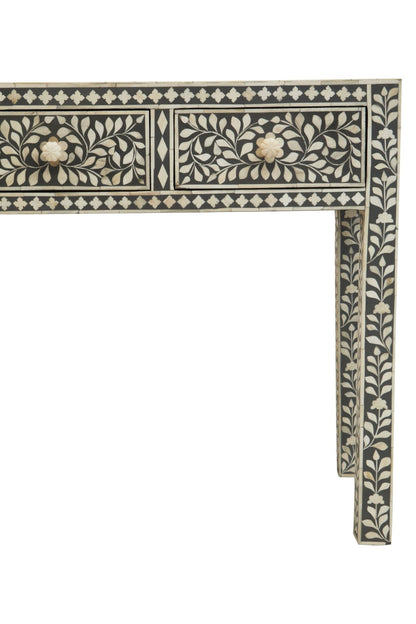 Porto Bone Inlay Desk with 3 Drawers