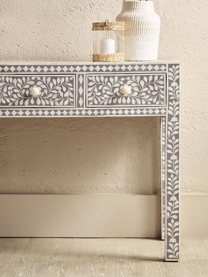 Porto Bone Inlay Desk with 3 Drawers