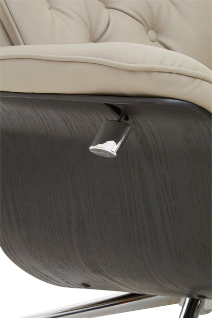 Tring Leather Effect Recliner and Footstool 