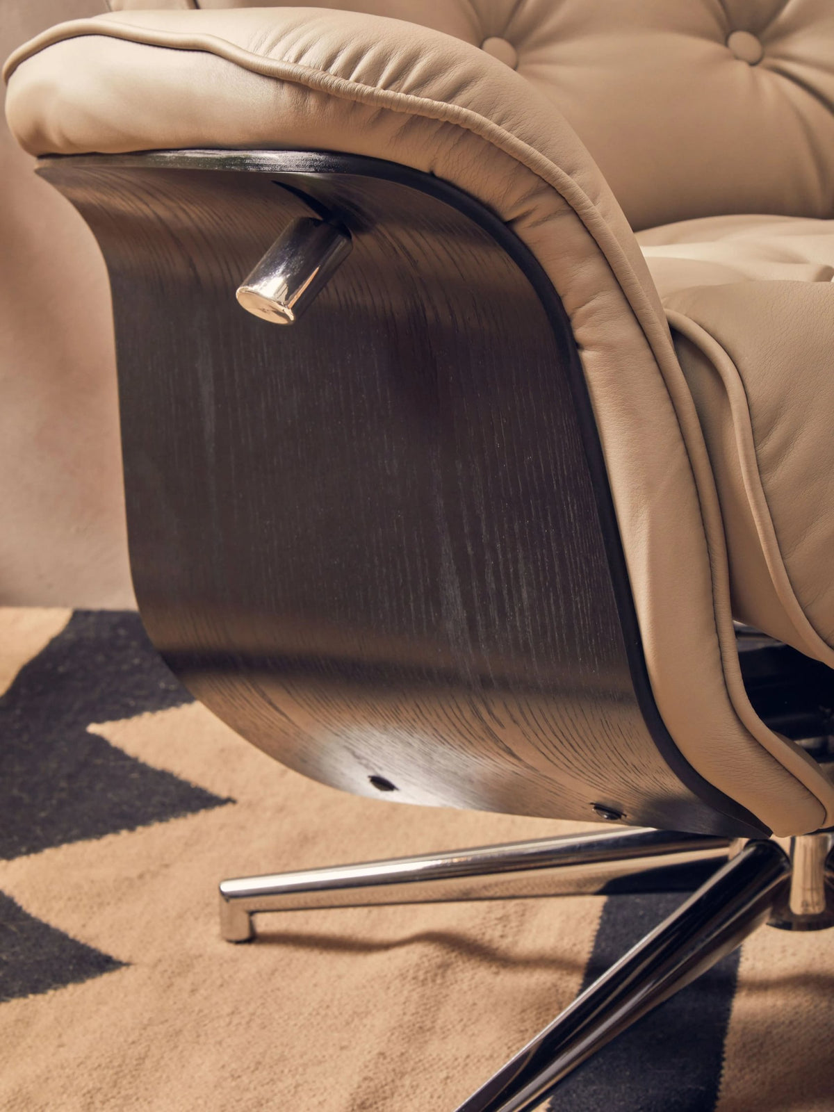 Tring Leather Effect Recliner and Footstool 