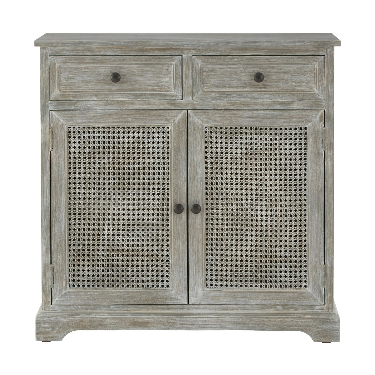 Savoy Grey Wash Rattan and Wooden Two Door Sideboard