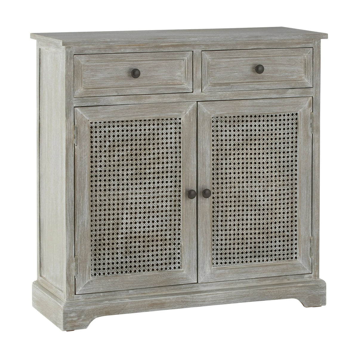 Savoy Grey Wash Rattan and Wooden Two Door Sideboard