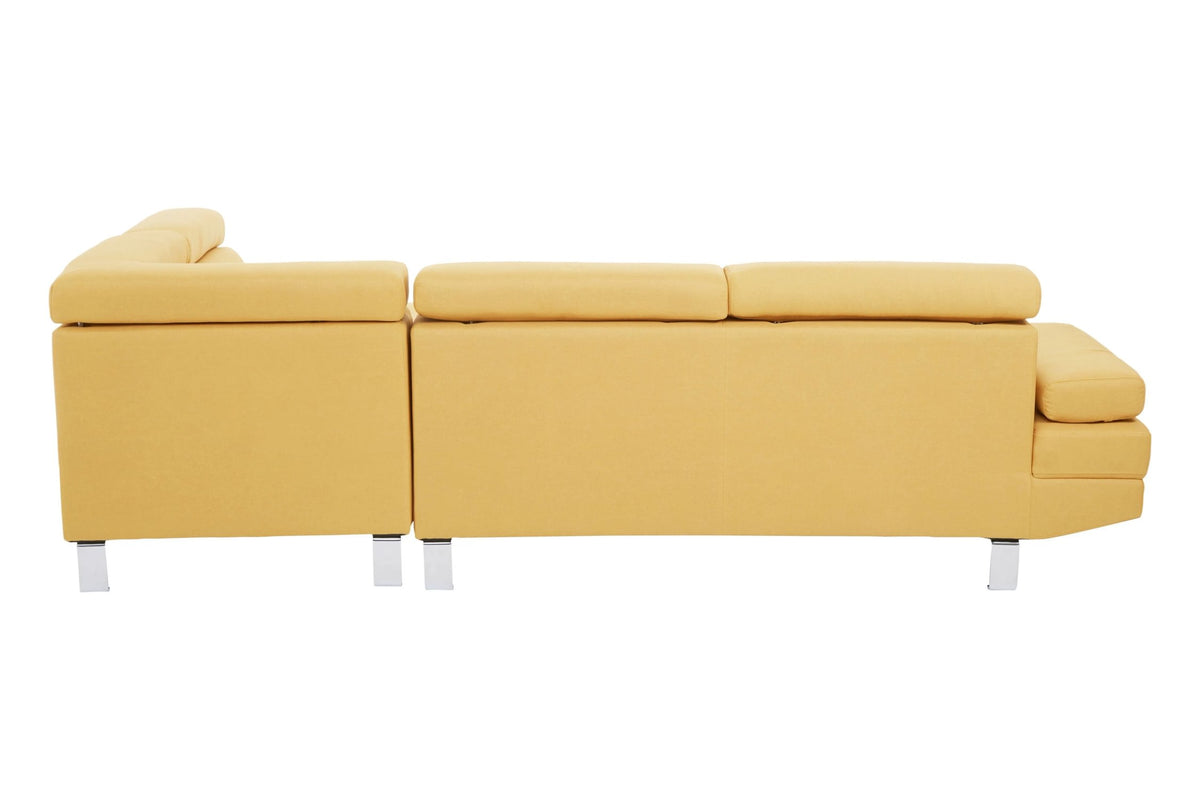 Granada Ochre Linen Corner Sofa with Adjustable Headrests