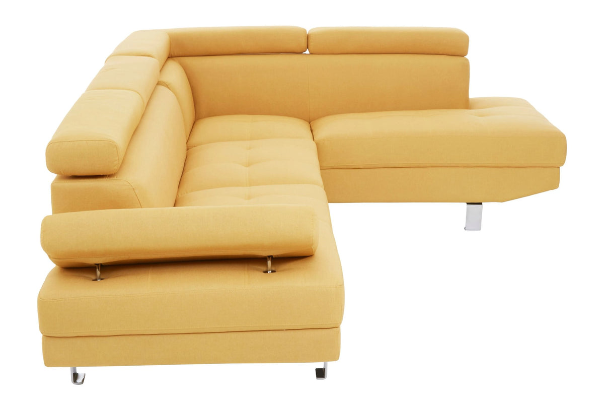 Granada Ochre Linen Corner Sofa with Adjustable Headrests