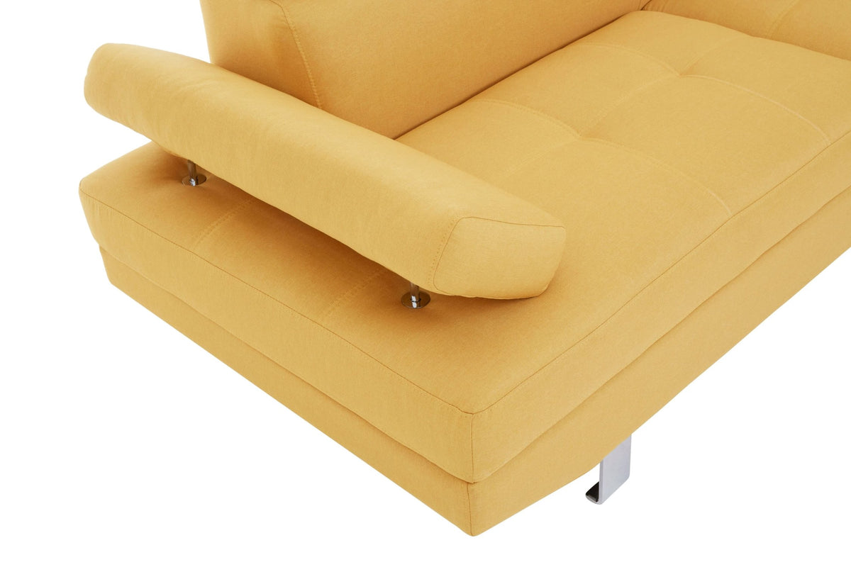 Granada Ochre Linen Corner Sofa with Adjustable Headrests