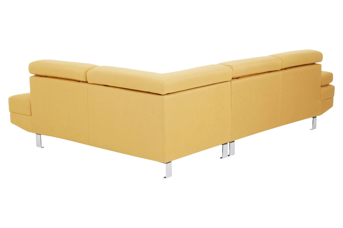 Granada Ochre Linen Corner Sofa with Adjustable Headrests
