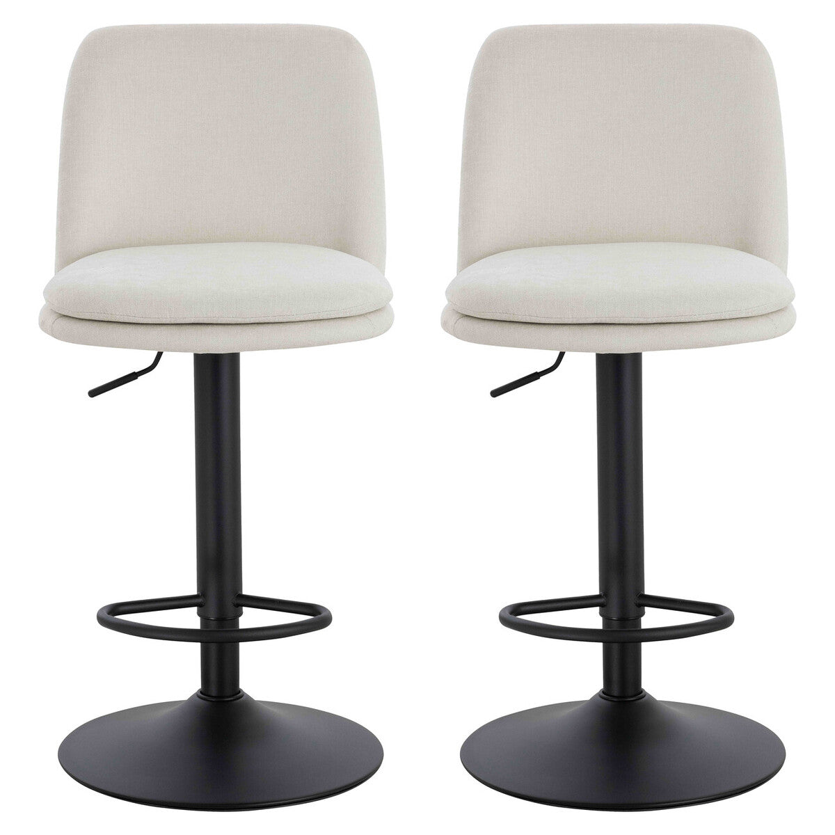 Chichester Set of 2 Textured Fabric Cushioned Bar Chairs 