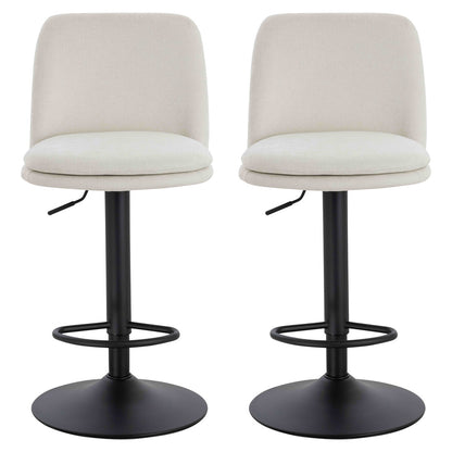 Chichester Set of 2 Textured Fabric Cushioned Bar Chairs 