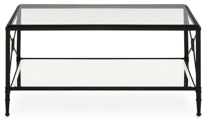 Cowes Glass Coffee Table with Metal Frame 