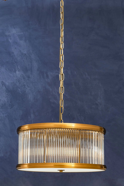 Vienna Bronze 6 Bulb Glass Pendant Light