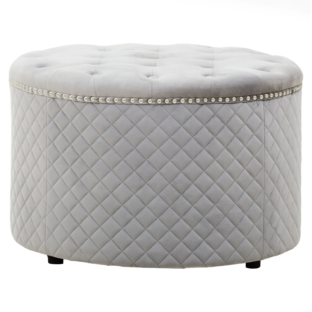 Windsor Round Velvet Ottoman 