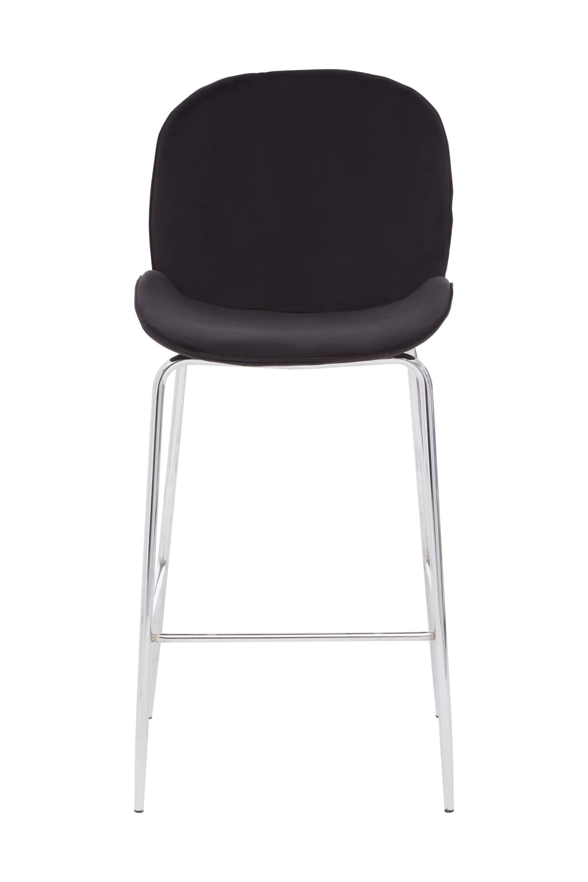Devon Black Velvet Bar Chair with Chrome Frame