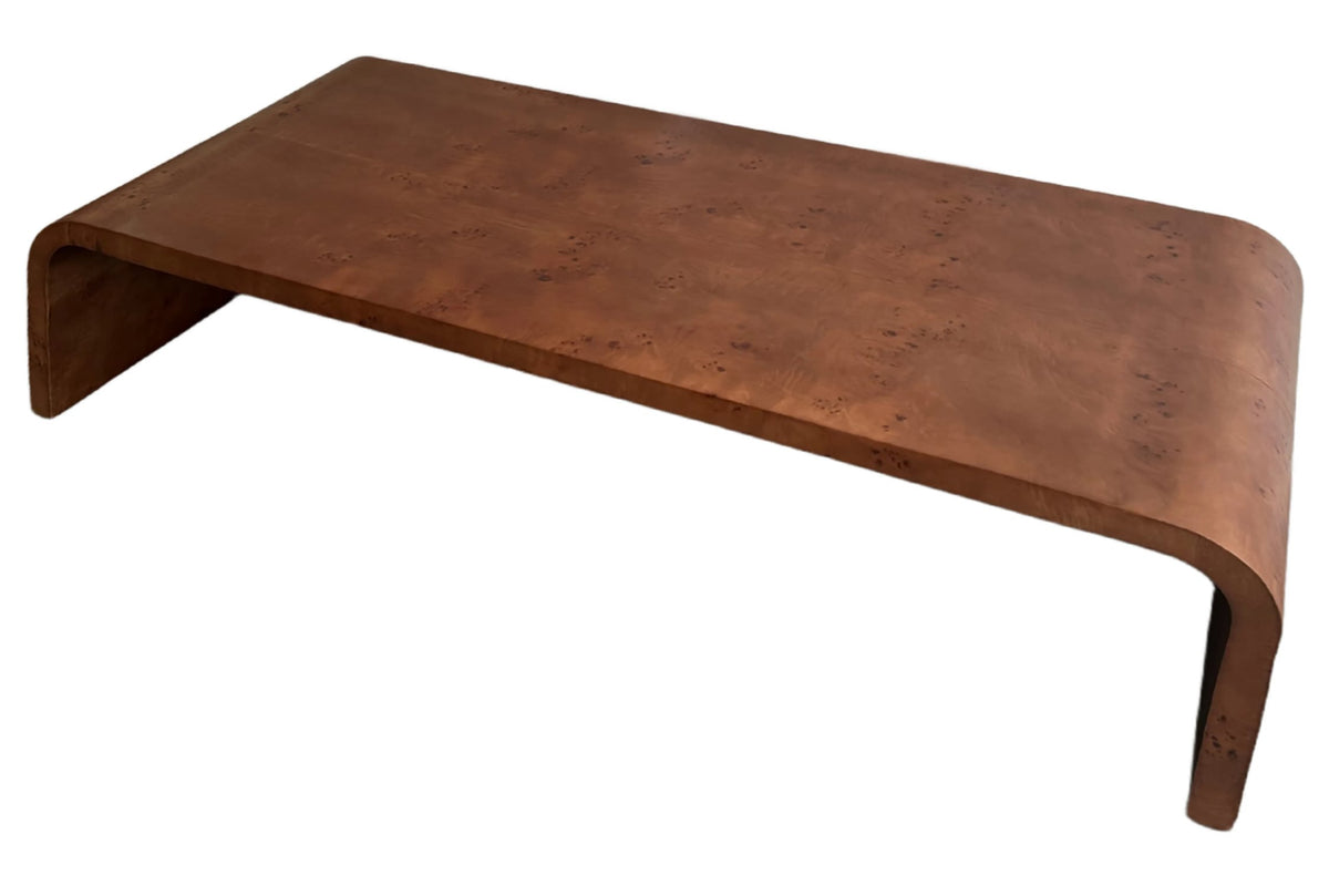 Stirling Burl Wood Design Curved Coffee Table 