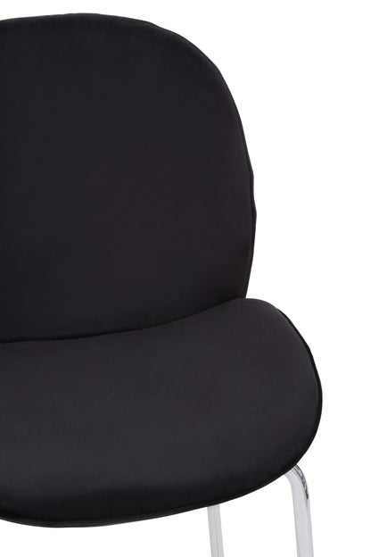 Devon Black Velvet Bar Chair with Chrome Frame