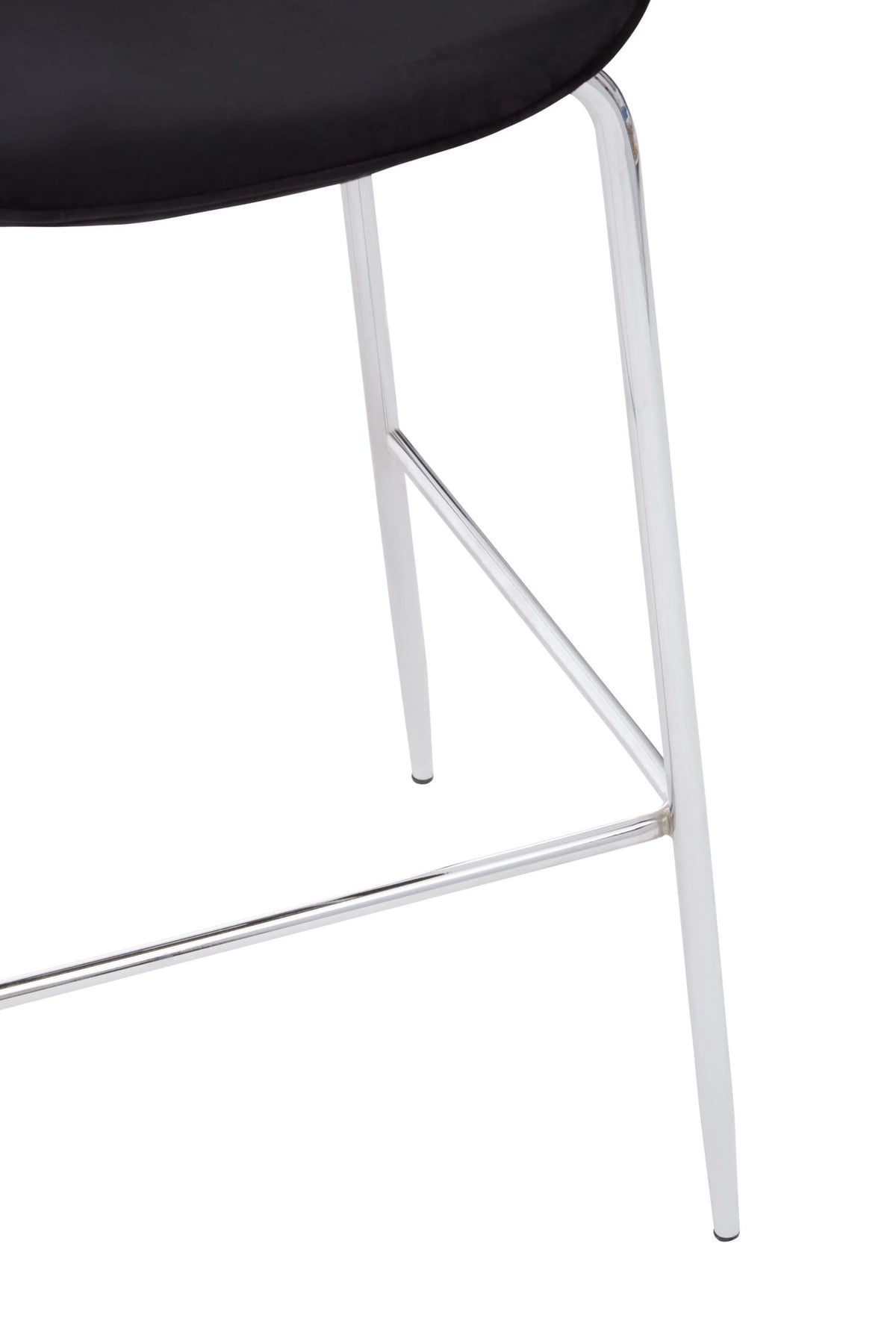 Devon Black Velvet Bar Chair with Chrome Frame