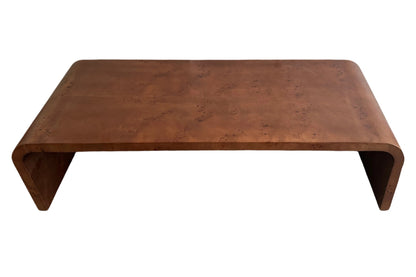 Stirling Burl Wood Design Curved Coffee Table 