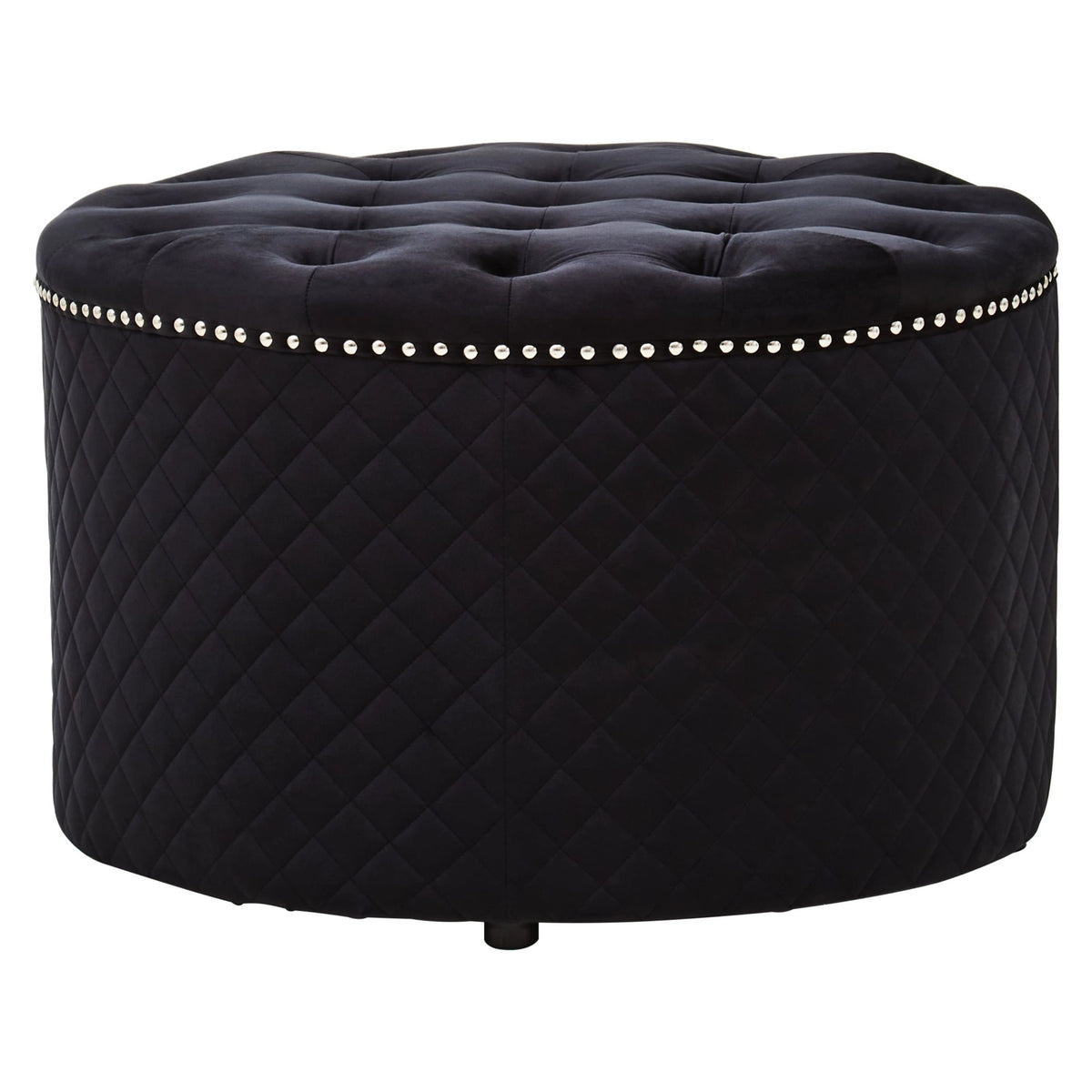 Windsor Round Velvet Ottoman 