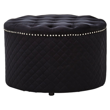 Windsor Round Velvet Ottoman 