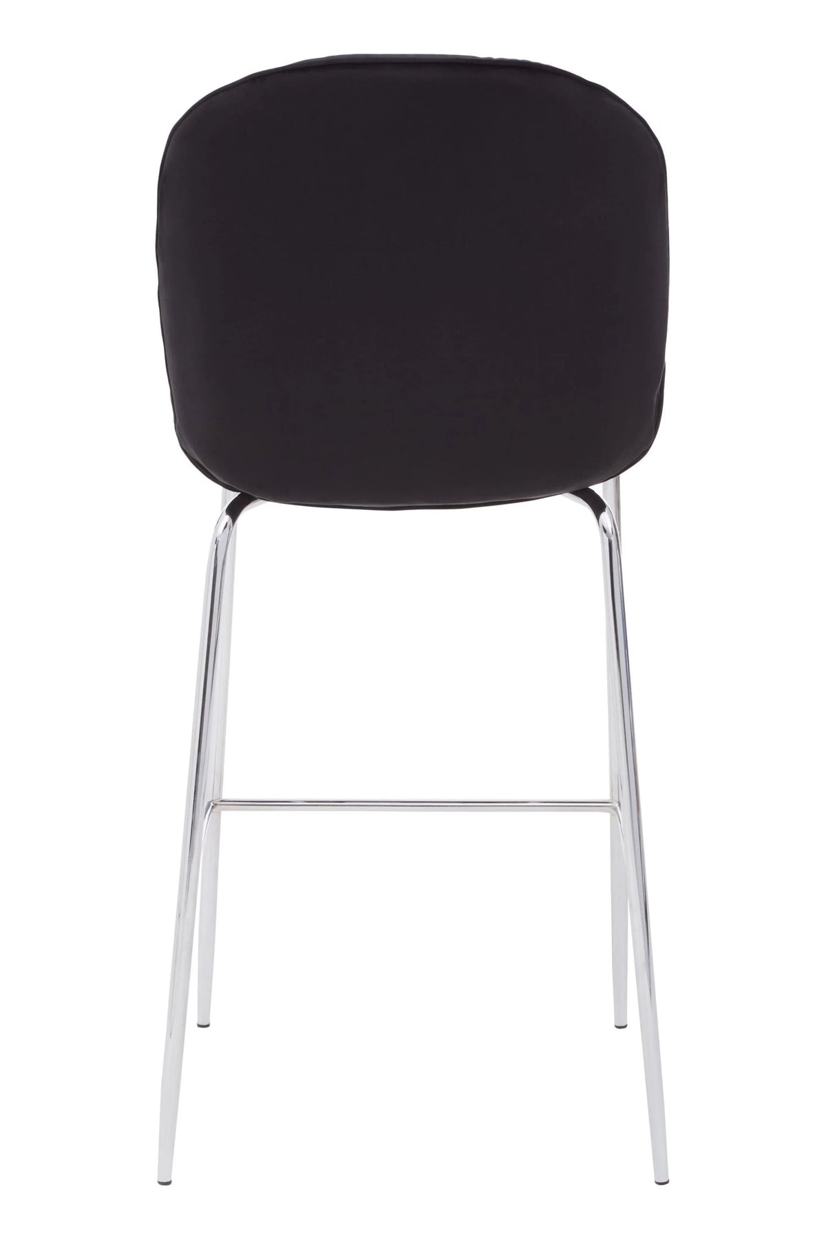 Devon Black Velvet Bar Chair with Chrome Frame