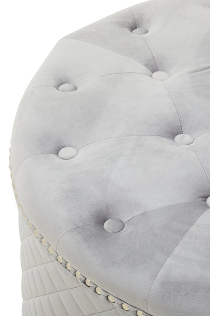 Windsor Round Velvet Ottoman 